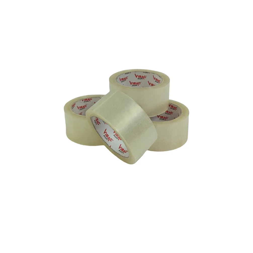 6 x Vibac 832 Heavy Duty Tape, Acrylic Low Noise Clear 52mu, 48mm X 66m
